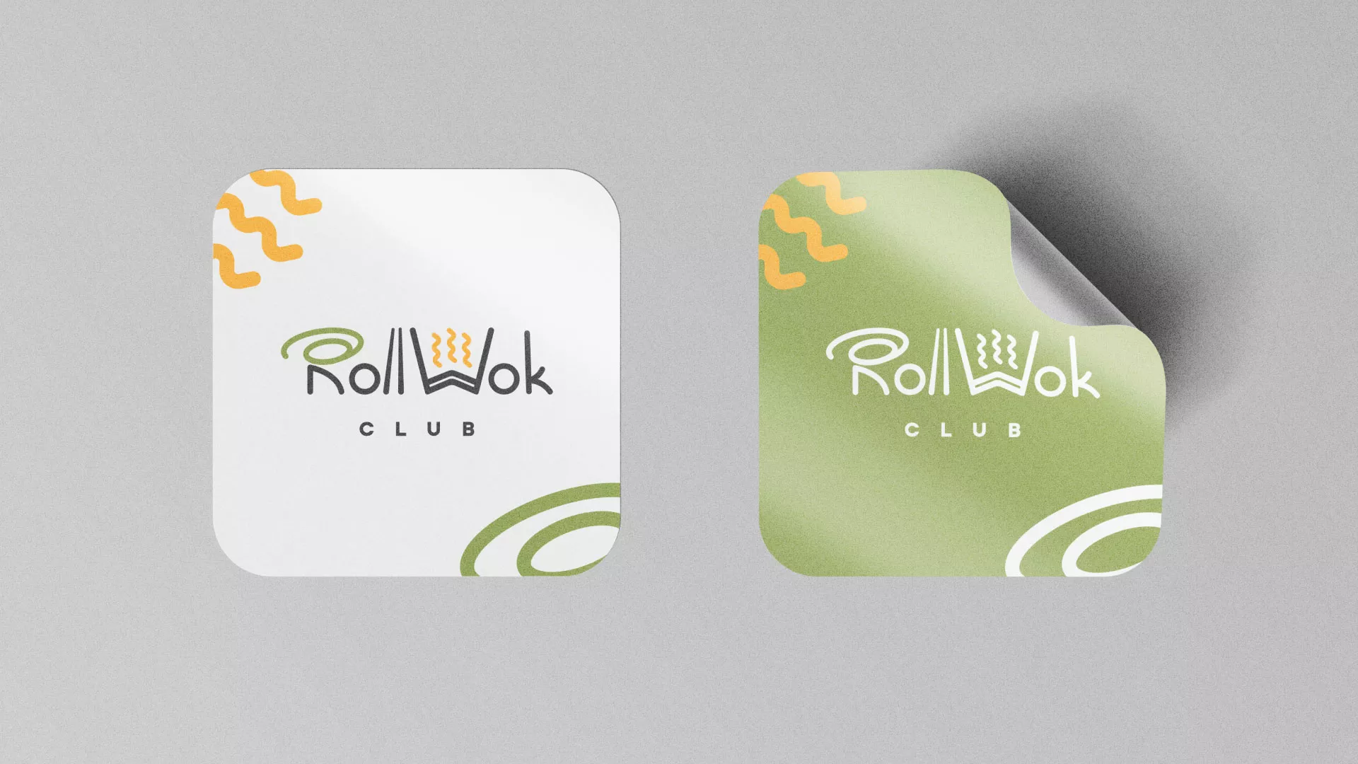 Разработка логотипа и фирменного стиля суши-бара «Roll Wok Club» в Багратионовске